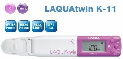 HORIBA LAQUAtwin Potassium Ion (K+) İyon Ölçer 4... 9900 ppm (mg/L) | (0.1... 250 mmol/L) / 2... 5000 kg/10a (soil/water ratio 1:5)