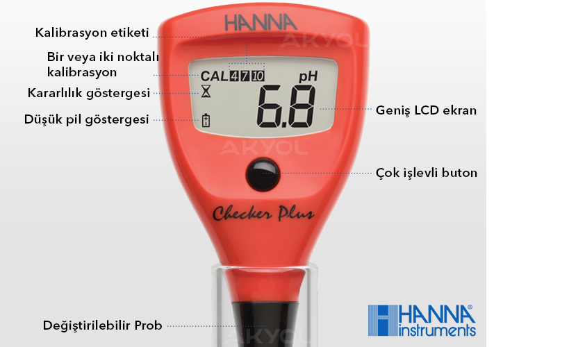 Hanna HI98103 İnce Problu pH Ölçer 0.1 pH