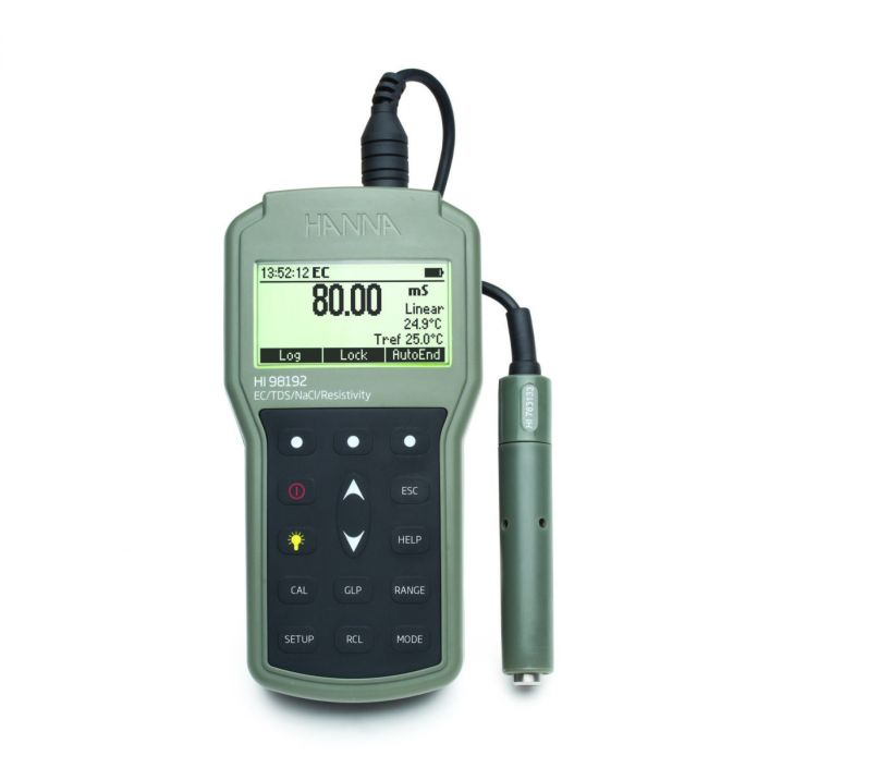 HANNA HI98192 - Su geçirmez Taşınabilir EC / TDS / Direnç / Tuzluluk Ölçer