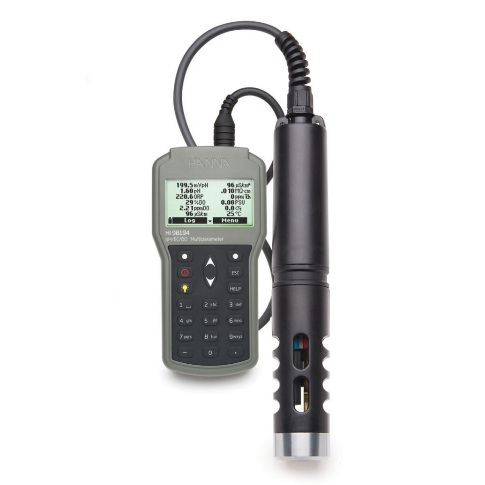 HANNA HI98194 - Multiparametre pH / ORP / EC / TDS / Tuzluluk / DO / Basınç / Sıcaklık Metre Su Geçirmez
