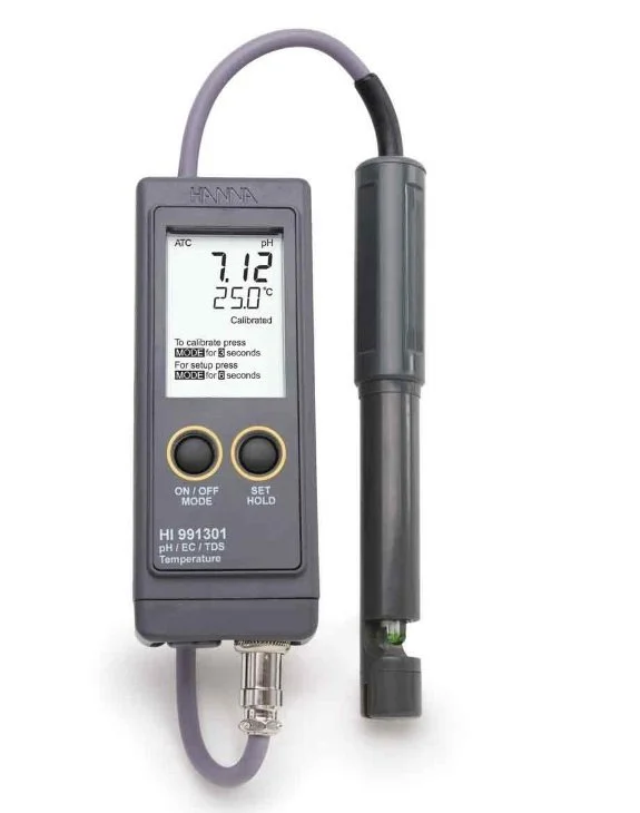 HANNA HI991301 Taşınabilir (Yüksek Aralık) Su Geçirmez pH / EC / TDS Metre