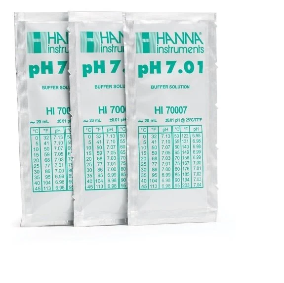 HANNA HI70007P pH 7.01 - 25oC Calibration Buffer Sachets, (25 x 20mL)