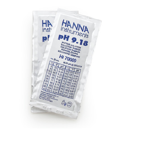 HANNA HI70009P pH 9.18 - 25oC Calibration Buffer Sachets, (25 x 20mL)