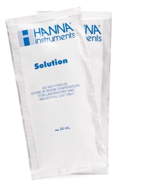 HANNA HI70030P 12,880 uS/cm - 25oC EC Calibration Standard Sachets, (25 x 20mL)