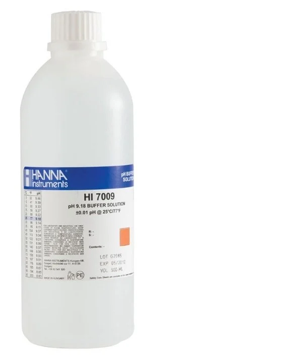 HANNA HI7009L pH 9.18 - 25oC Calibration Buffer, 500 mL bottle