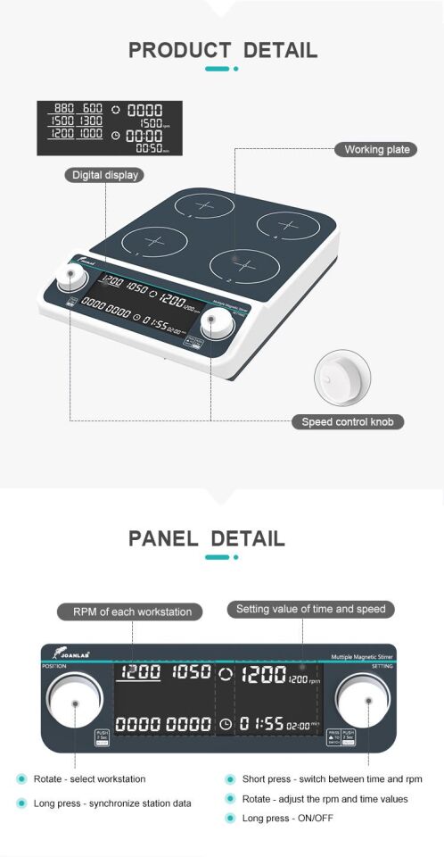 Isıtmalı Çoklu Manyetik Karıştırıcı -MHS6Pro