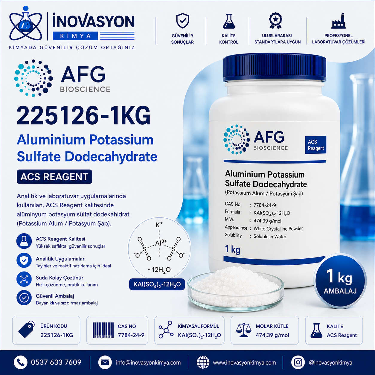 AFG 225126 Aluminium Potassium Sulfate | İnovasyon Kimya