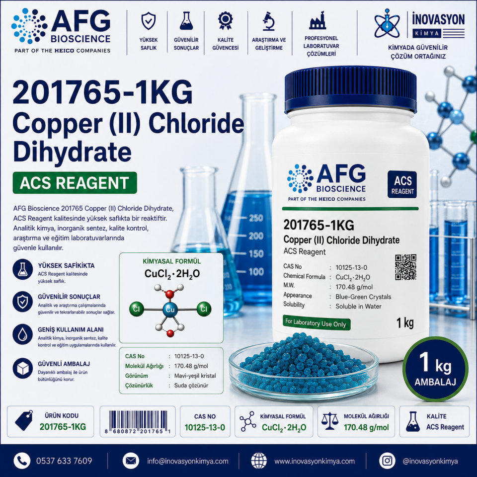 AFG Bioscience 201765-1KG Copper (II) Chloride Dihydrate ACS Reagent 1 kg
