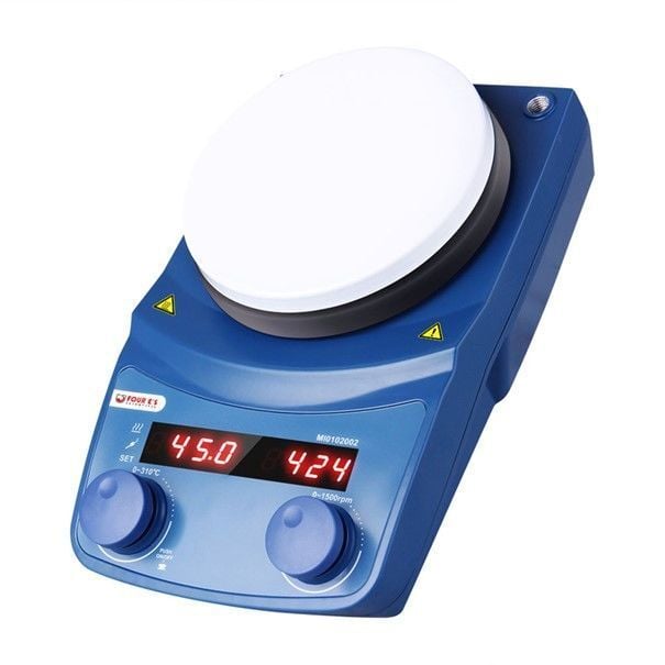 FOURE'S Dijital Isıtıcılı Manyetik Karıştırıcı 50 – 1500rpm 310 °C / 20 Lt Kapasite Kontak Termometre ve Stant