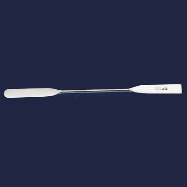 İSOLAB 047.07.185 spatül - paslanmaz çelik - çift uçlu - düz - 185 mm