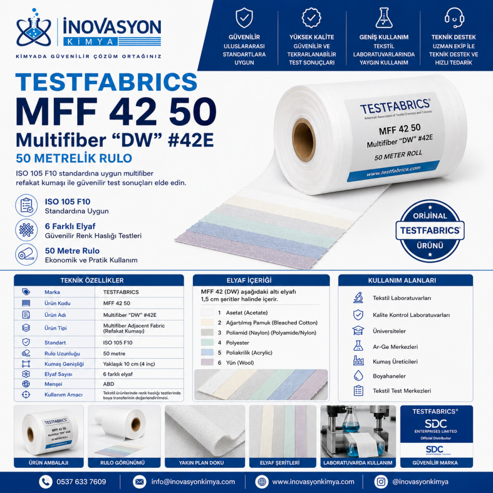 TESTFABRICS Multifiber DW #42E (MFF 42 50) – 50 m Rulo