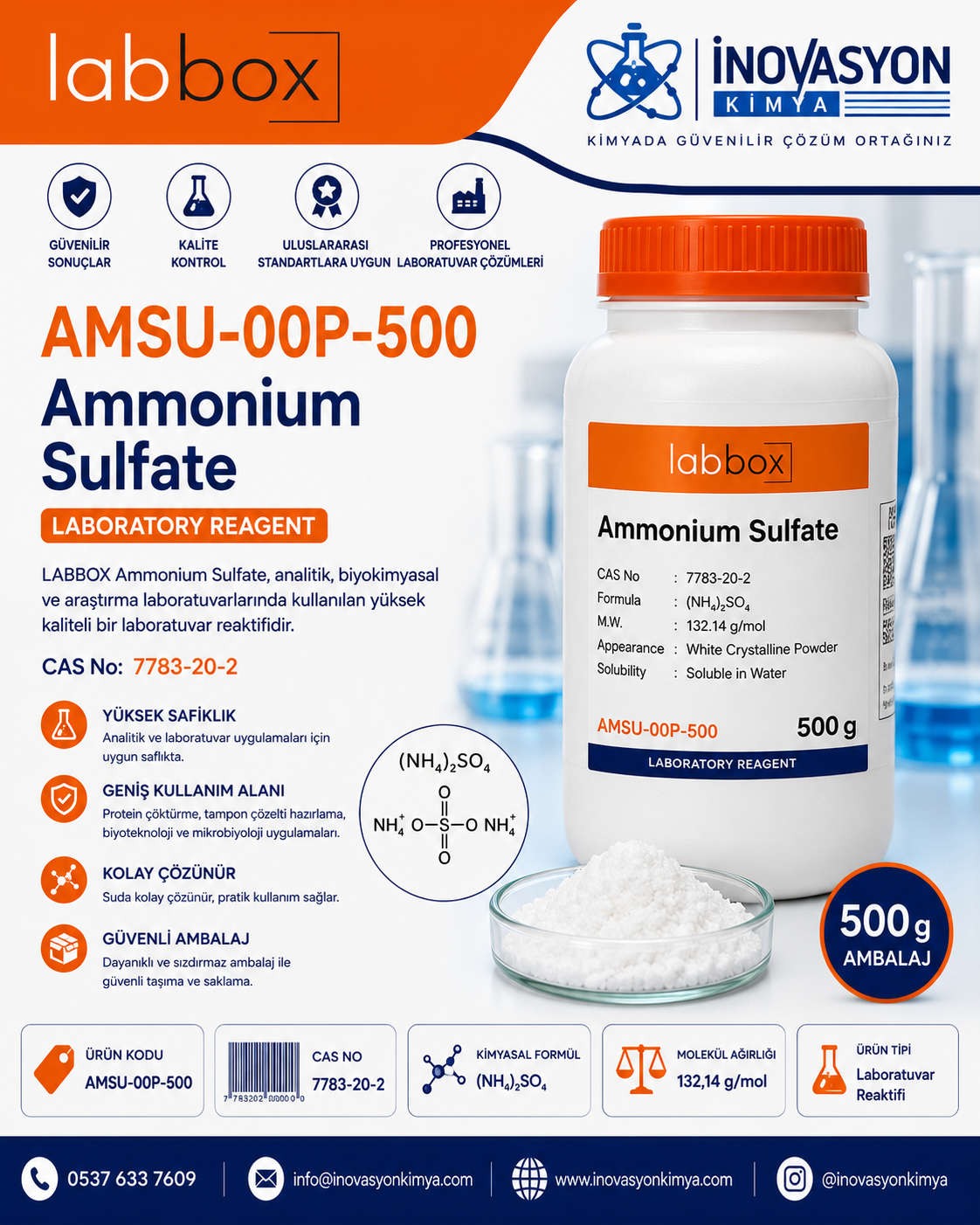 LABBOX AMSU-00P-500 Ammonium Sulfate 500 g