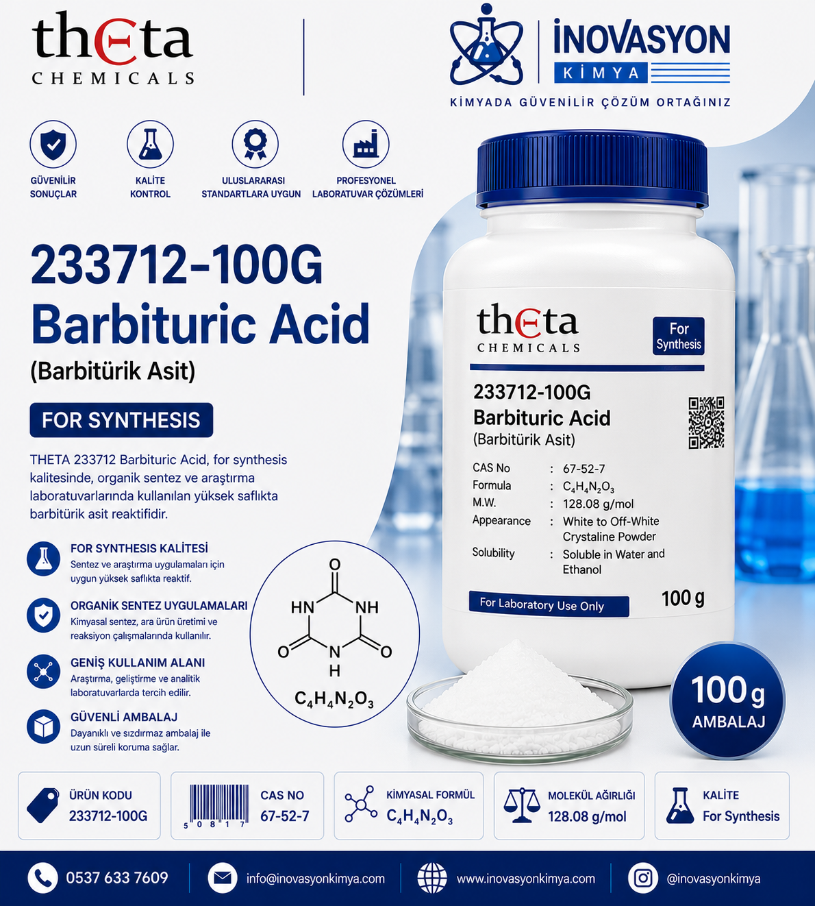 THETA 233712 Barbituric Acid for Synthesis 100 g
