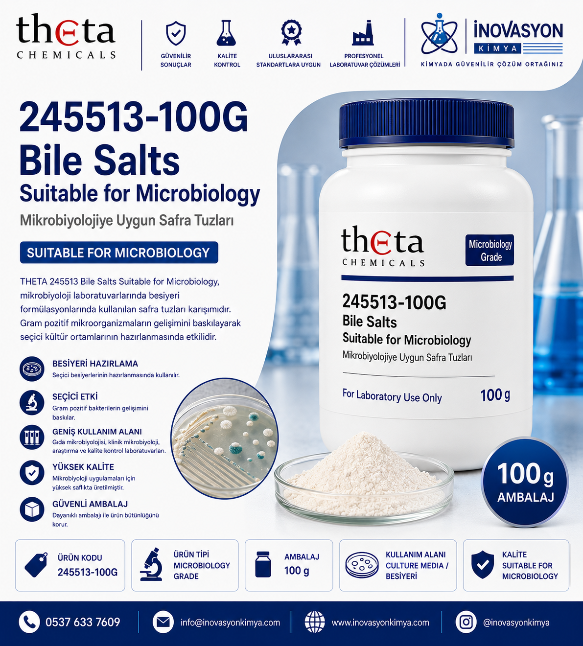 THETA 245513 Bile Salts Suitable for Microbiology 100 g