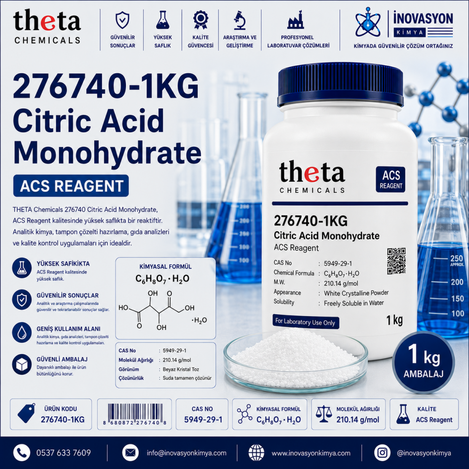 THETA Chemicals 276740-1KG Citric Acid Monohydrate ACS Reagent 1 kg