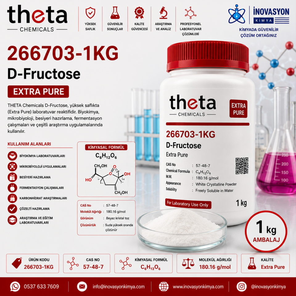 THETA Chemicals 266703-1KG D-Fructose Extra Pure 1 kg