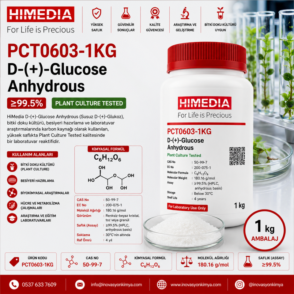 HiMedia PCT0603-1KG D-(+)-Glucose Anhydrous ≥99.5% 1 kg