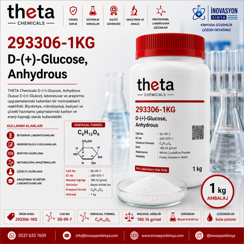 THETA Chemicals 293306-1KG D-(+)-Glucose Anhydrous 1 kg